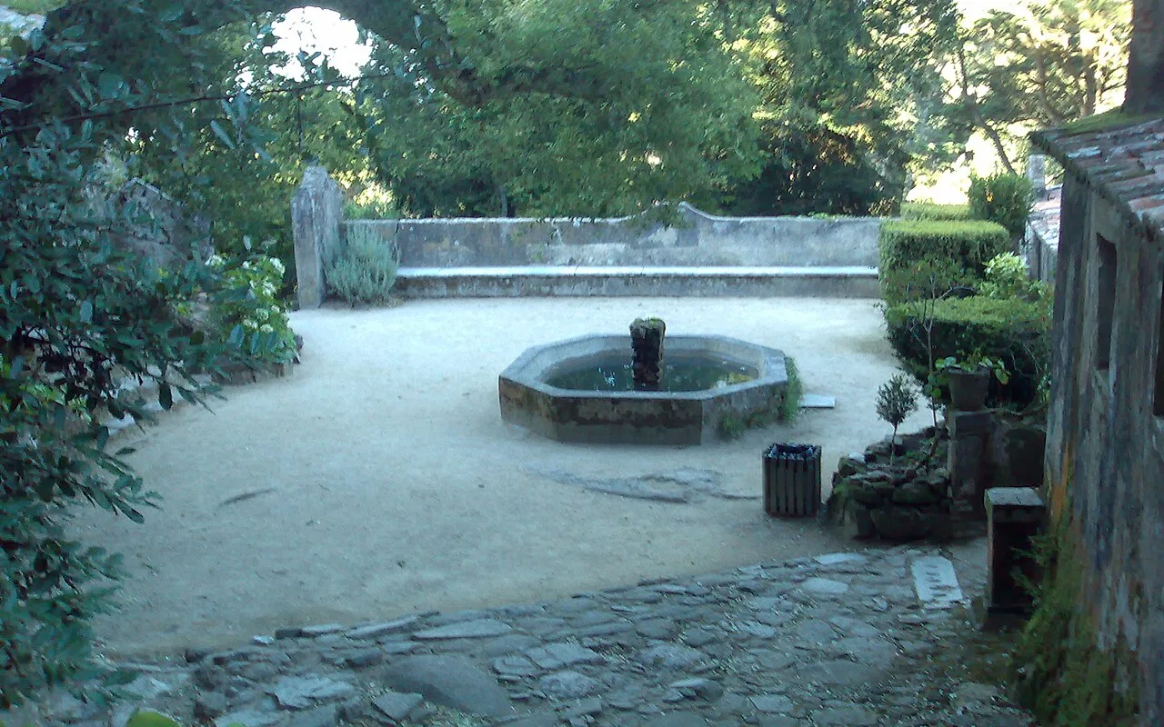 The convent courtyard with its stone water basin