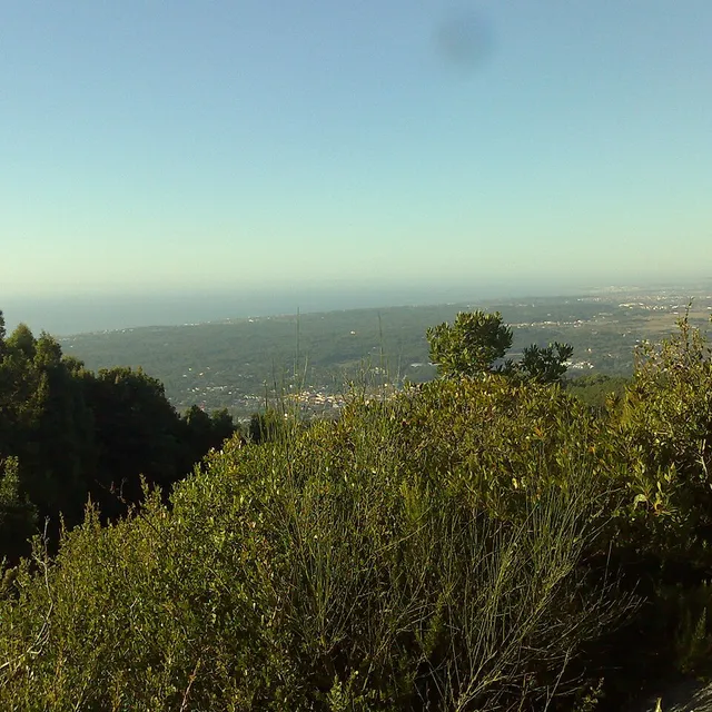 The view from the convent over the Serra de Sintra towards the sea